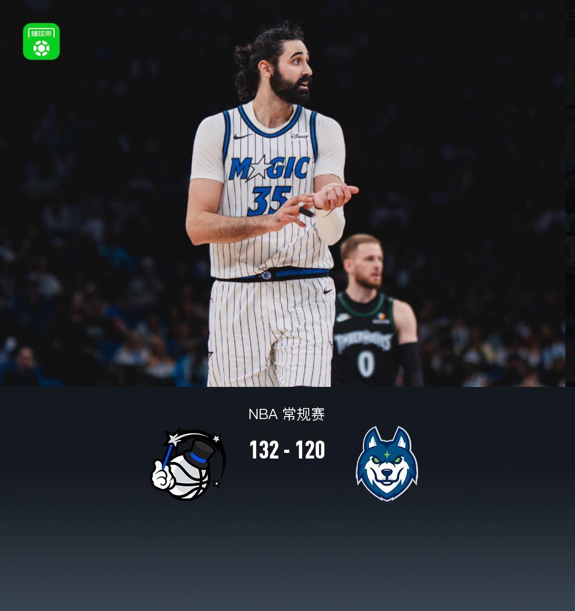 天博APP-魔术132-120残阵森林狼，班凯罗20+8+6，香农33分生涯新高